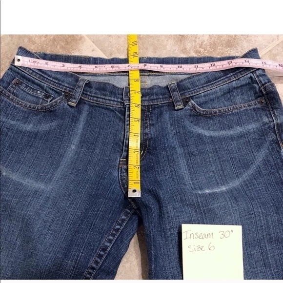 Express distressed medium wash denim flare j… - Picture 3 of 6